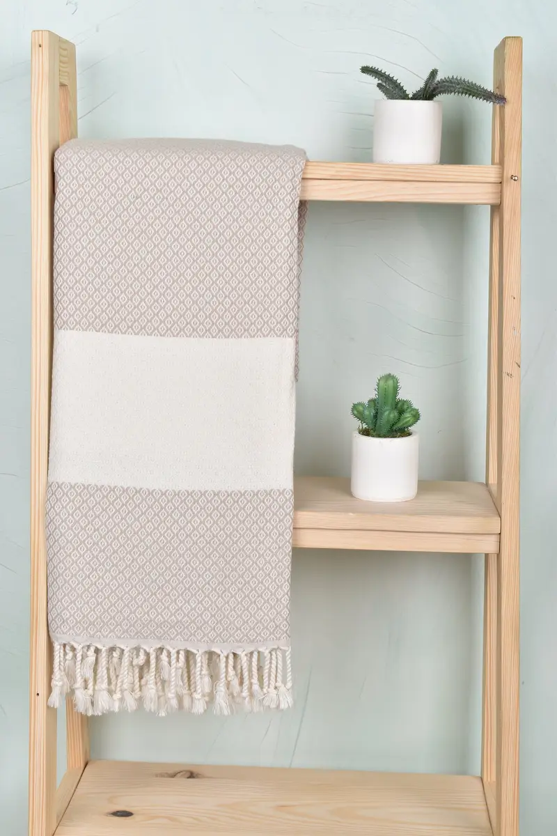 House Warming Gift, Monogram Beach Towel, 70x36 Linen Diamond Towel, Custom Bath Towel, Absorbent towel, Bachelor Towel, Sand-resistant towel - 8