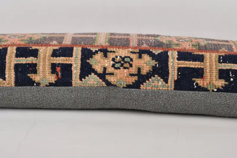 Handmade Throw Pillow Sham, Pillow, Boho Pillow Sham Cover, 12x36 Blue Pillow Case, Vintage Pillow, Bohemian Cushion Pillow Case, Boho Pillow - 5