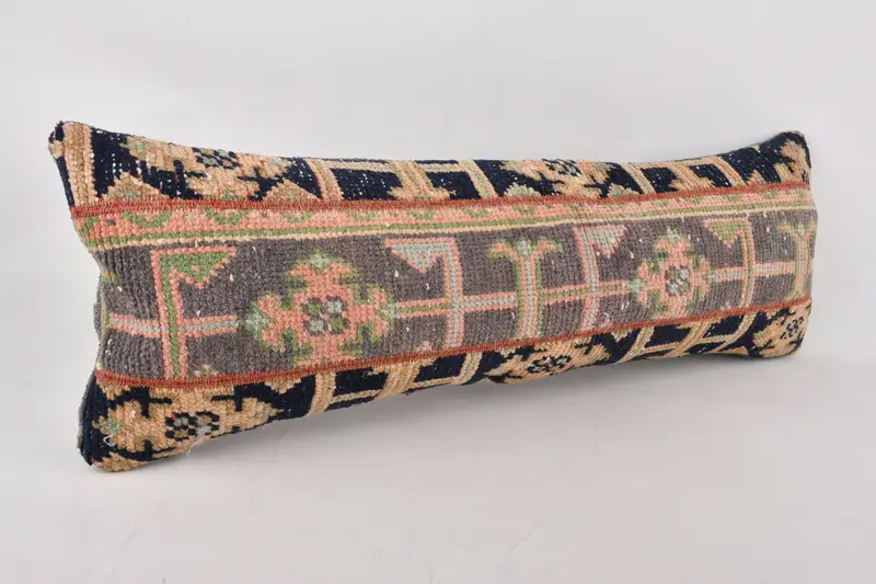 Handmade Throw Pillow Sham, Pillow, Boho Pillow Sham Cover, 12x36 Blue Pillow Case, Vintage Pillow, Bohemian Cushion Pillow Case, Boho Pillow - 2
