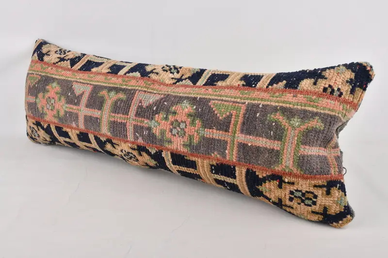 Handmade Throw Pillow Sham, Pillow, Boho Pillow Sham Cover, 12x36 Blue Pillow Case, Vintage Pillow, Bohemian Cushion Pillow Case, Boho Pillow - 3