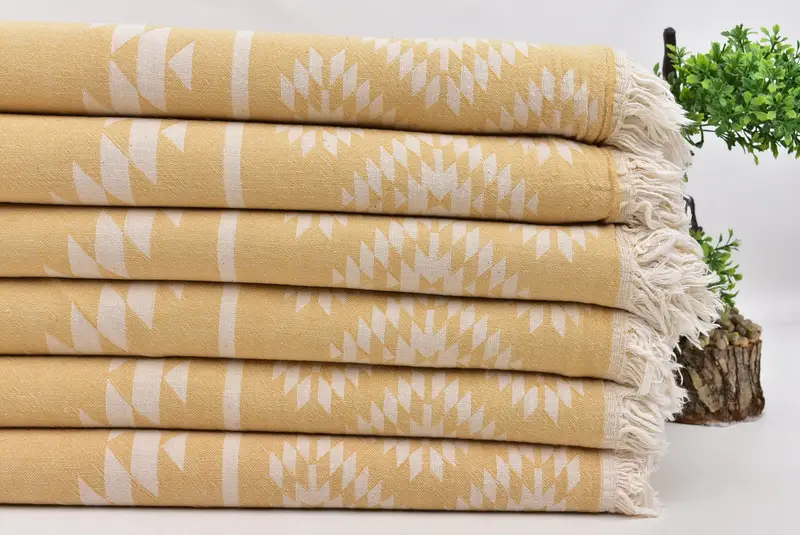 Christmas Gift, Turkish Towel USA, 70x36 Cotton Kilim Towel, Soft organic Turkish peshtemal for luxury spa use, Large Turkish Towel, Quick-dry towel - 4