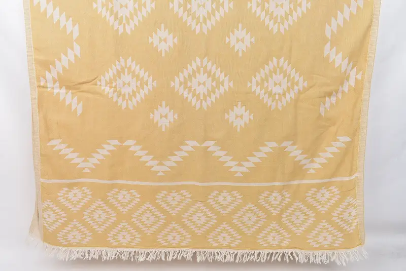 Christmas Gift, Turkish Towel USA, 70x36 Cotton Kilim Towel, Soft organic Turkish peshtemal for luxury spa use, Large Turkish Towel, Quick-dry towel - 1