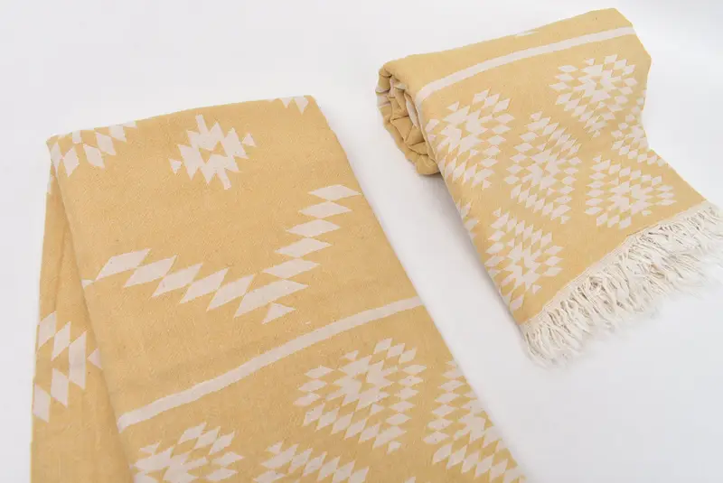 Christmas Gift, Turkish Towel USA, 70x36 Cotton Kilim Towel, Soft organic Turkish peshtemal for luxury spa use, Large Turkish Towel, Quick-dry towel - 8