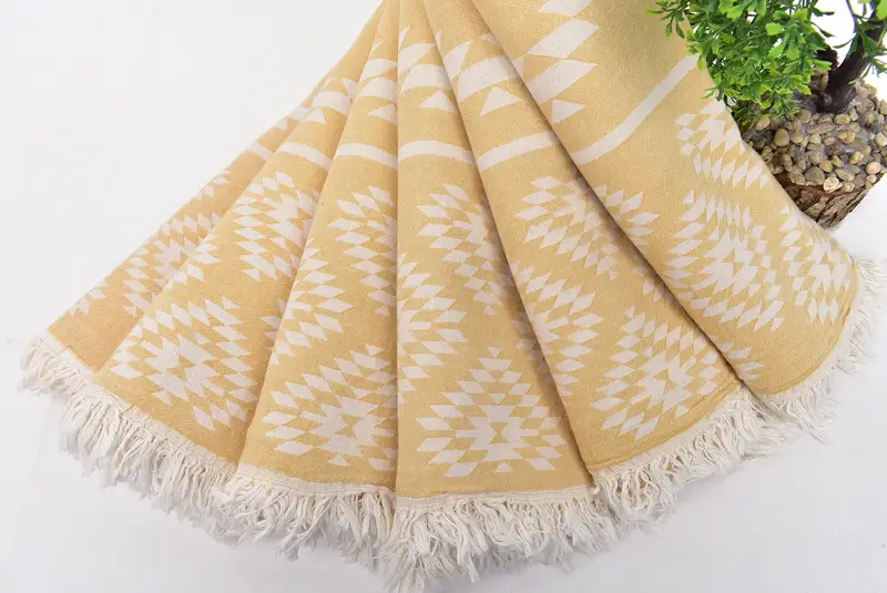 Christmas Gift, Turkish Towel USA, 70x36 Cotton Kilim Towel, Soft organic Turkish peshtemal for luxury spa use, Large Turkish Towel, Quick-dry towel - 5