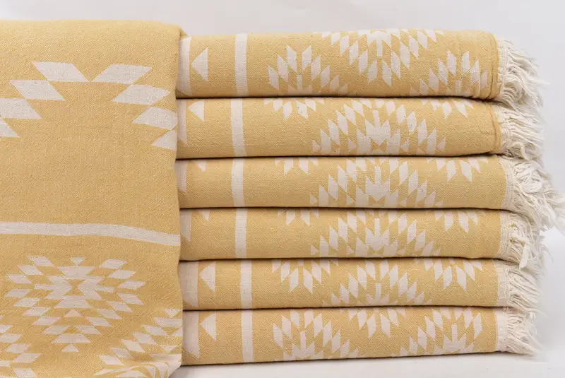 Christmas Gift, Turkish Towel USA, 70x36 Cotton Kilim Towel, Soft organic Turkish peshtemal for luxury spa use, Large Turkish Towel, Quick-dry towel - 2