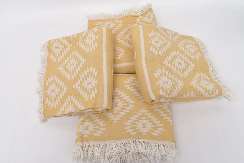 Christmas Gift, Turkish Towel USA, 70x36 Cotton Kilim Towel, Soft organic Turkish peshtemal for luxury spa use, Large Turkish Towel, Quick-dry towel - 7