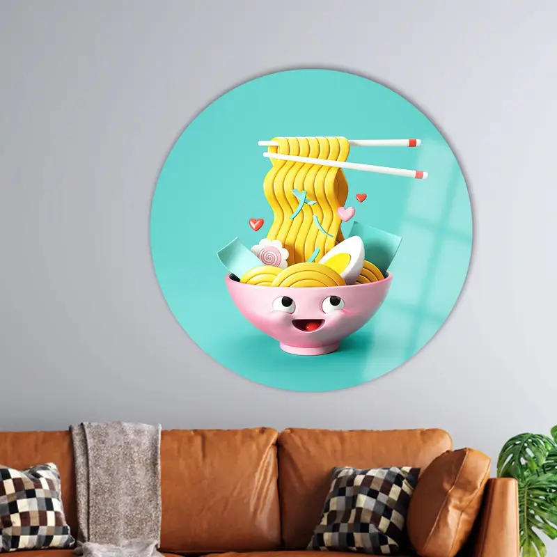 Minze Ramen-Nudel-Küchenleinwand – süßer künstlerischer Druck