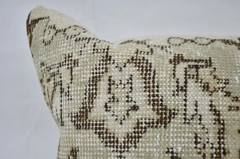 Bed Pillow Cover, Home Decor Pillow, Gift Pillow, Turkish Kilim Pillow, Pillow Case, Sustainable Pillow Case, 32x32 Beige Pillow Sham - 2
