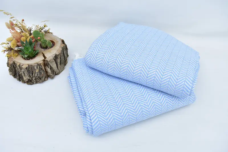92x76 Cotton Chevron Towel, Decorative Blanket, Family Gift, Custom Blanket, Turkish Tablecloth, Custom Wedding Gifts, Customized Turkish Blanket - 4