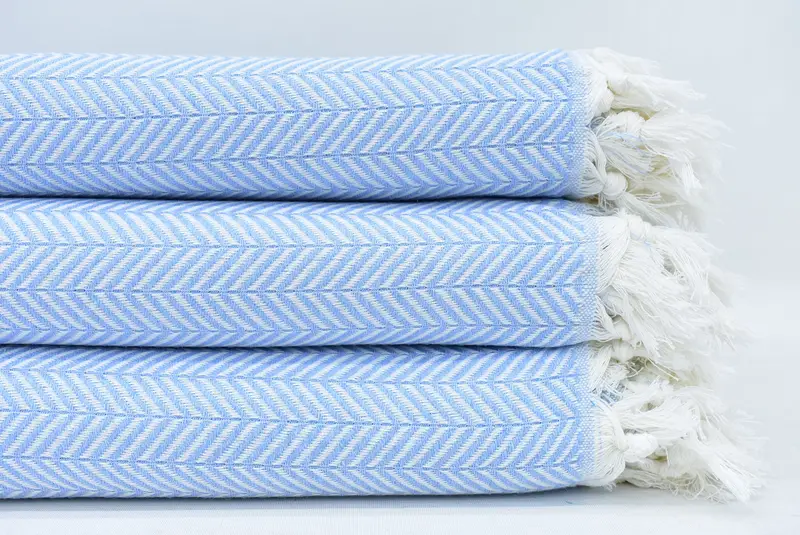 92x76 Cotton Chevron Towel, Decorative Blanket, Family Gift, Custom Blanket, Turkish Tablecloth, Custom Wedding Gifts, Customized Turkish Blanket - 2
