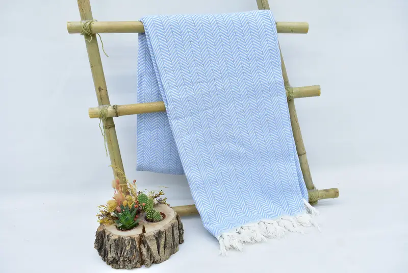 92x76 Cotton Chevron Towel, Decorative Blanket, Family Gift, Custom Blanket, Turkish Tablecloth, Custom Wedding Gifts, Customized Turkish Blanket - 6