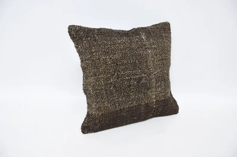 Ethnical Kilim Rug Pillow, Cushion, Throw Kilim Pillow, Bohemian Cushion Cushion Case, Car Pillow Sham, Vintage Pillow, 12x12 Brown Cushion - 3