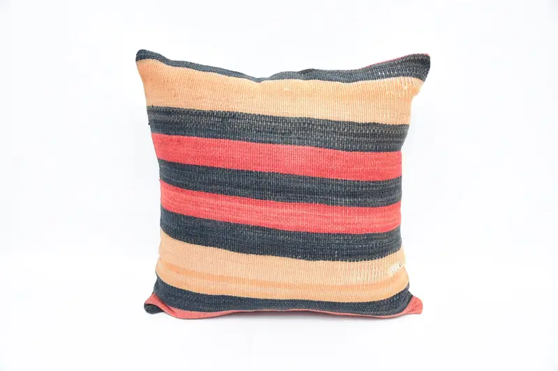 Bedroom Striped Vintage Pillow Case, Beige Antique 22x22 inch Pillowcase - 1