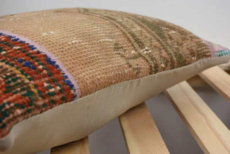 Turkish Pillow, Outdoor Bolster Cushion Case, Neutral Pillow Sham, Antique Pillows, 12x20 Brown Cushion, Pillow Case, Kilim Pillow, Ikat Pillow - 5