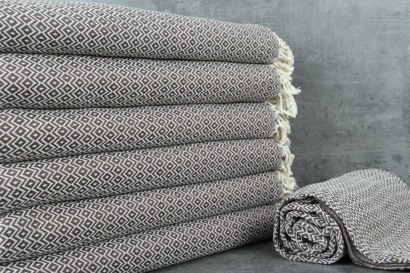 Valentines Day Gift For Him, Lightweight towel, Guest Towel, Handmade Turkish hammam towel, Peshtemal Towel, Custom Gift, 70x40 Cotton Diamond Towel - 2