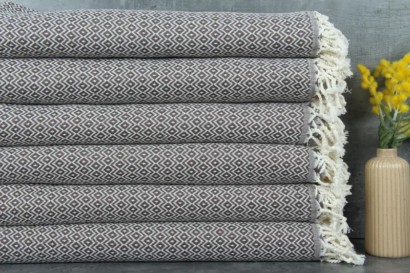 Valentines Day Gift For Him, Lightweight towel, Guest Towel, Handmade Turkish hammam towel, Peshtemal Towel, Custom Gift, 70x40 Cotton Diamond Towel - 1