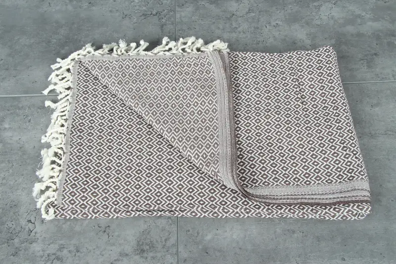 Valentines Day Gift For Him, Lightweight towel, Guest Towel, Handmade Turkish hammam towel, Peshtemal Towel, Custom Gift, 70x40 Cotton Diamond Towel - 3