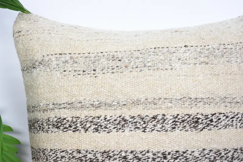 Home Decor Pillow, Cushion Cover, Interior Designer Pillow, 18x18 Beige Pillow, Ikat Pillow Case, Office Chair Pillow, Turkish Kilim Pillow - 2