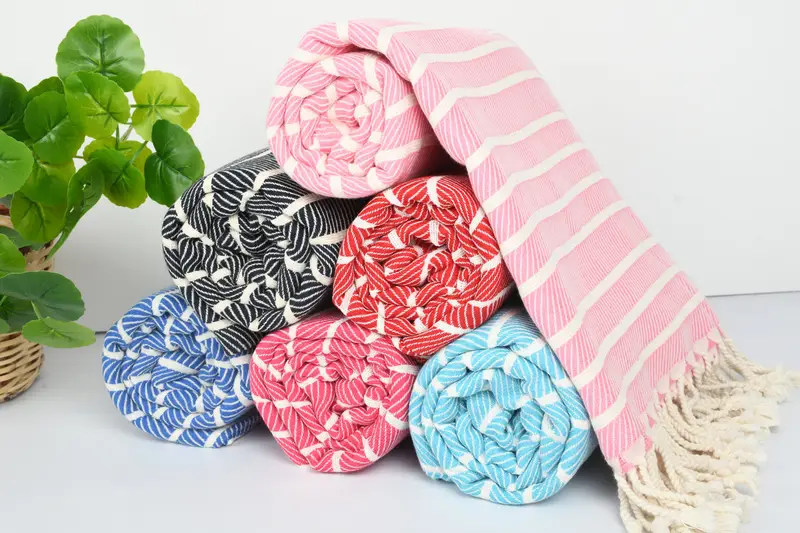 Valentines Gift, Summer Towel, Wedding Anniversary Gift, 70x40 Bamboo Herringbone Towel, Beach towel, Personalized Gift, Bachelorette Party Favors - 5