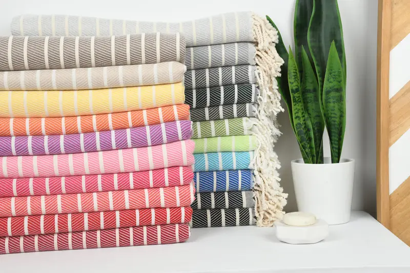 Valentines Gift, Summer Towel, Wedding Anniversary Gift, 70x40 Bamboo Herringbone Towel, Beach towel, Personalized Gift, Bachelorette Party Favors - 2