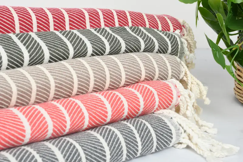 Valentines Gift, Summer Towel, Wedding Anniversary Gift, 70x40 Bamboo Herringbone Towel, Beach towel, Personalized Gift, Bachelorette Party Favors - 3