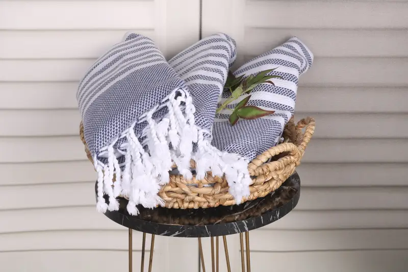 44x24 Cotton Striped Towel, Personalized Gift, Christmas Hand Towel, Monogram Kitchen Towel, Guest Towel, Personalized Dish Towel, Bachelor Towel - 5
