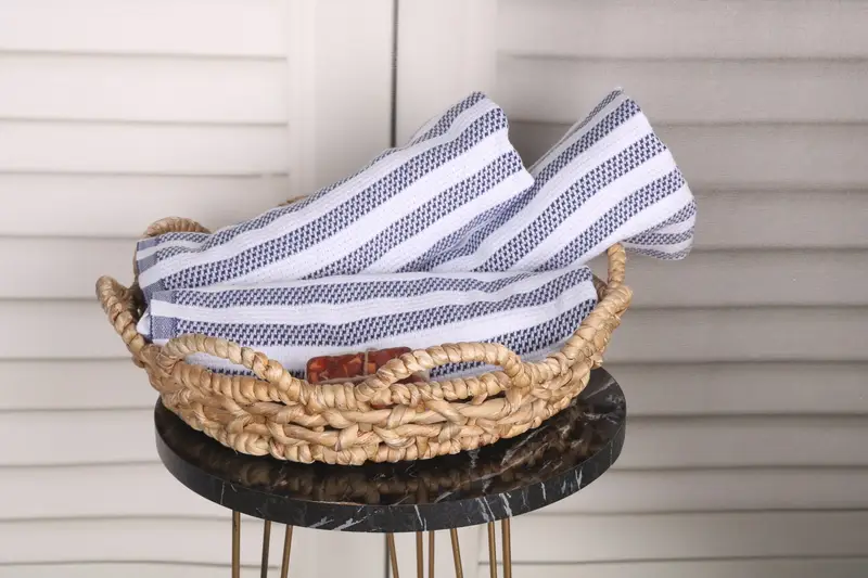 44x24 Cotton Striped Towel, Personalized Gift, Christmas Hand Towel, Monogram Kitchen Towel, Guest Towel, Personalized Dish Towel, Bachelor Towel - 4