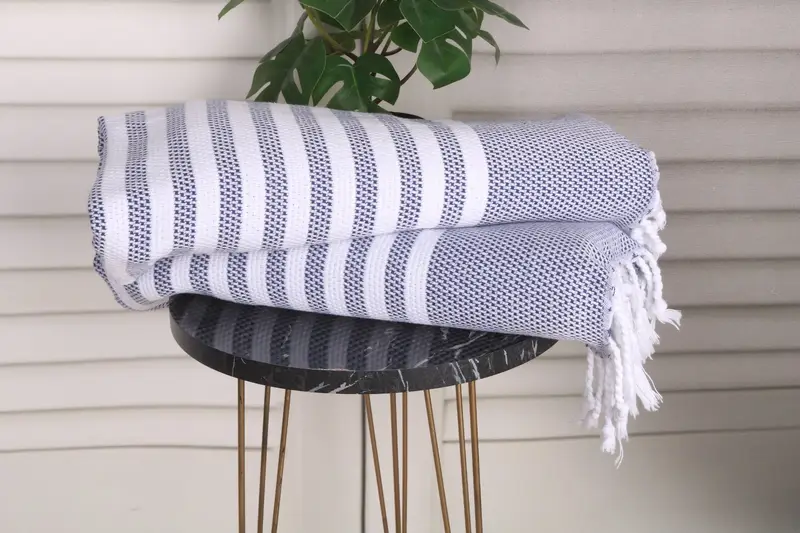 44x24 Cotton Striped Towel, Personalized Gift, Christmas Hand Towel, Monogram Kitchen Towel, Guest Towel, Personalized Dish Towel, Bachelor Towel - 3
