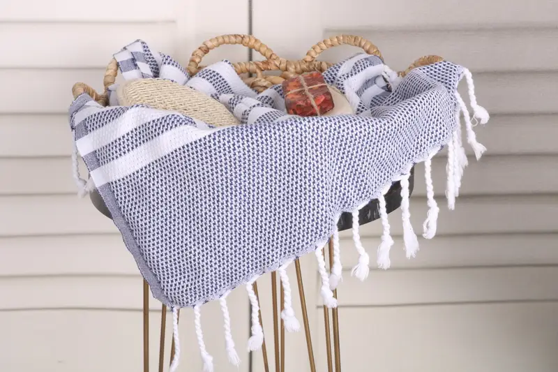 44x24 Cotton Striped Towel, Personalized Gift, Christmas Hand Towel, Monogram Kitchen Towel, Guest Towel, Personalized Dish Towel, Bachelor Towel - 2