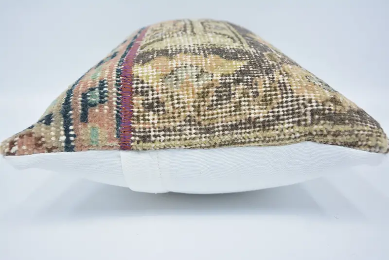 Tribal Cushion Cover, Throw Kilim Pillow, Kilim Cushion Sham, 12x20 Beige Pillow Case, Pillow, Handmade Kilim Cushion - 5