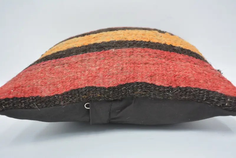 Red & Yellow Embroidered Pillow, 12x12 Inches Decorative Pillow - 5