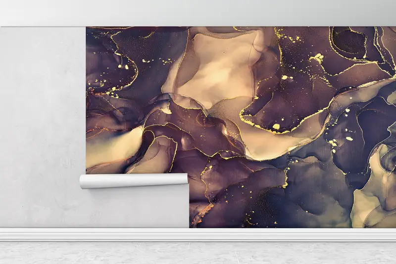 Paper Wall Art, Bright Wall Paper, Brown Marble Wall Paper, Modern Wall Paper, Brown And Gold Marble, Shimmery Wall Decor, - 6