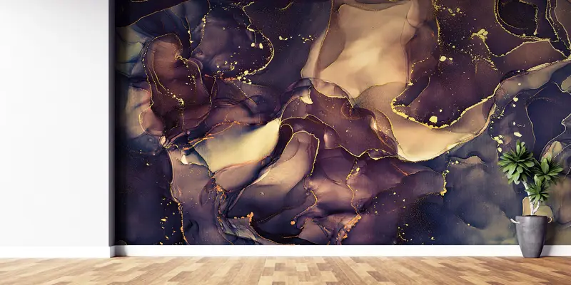 Paper Wall Art, Bright Wall Paper, Brown Marble Wall Paper, Modern Wall Paper, Brown And Gold Marble, Shimmery Wall Decor, - 8