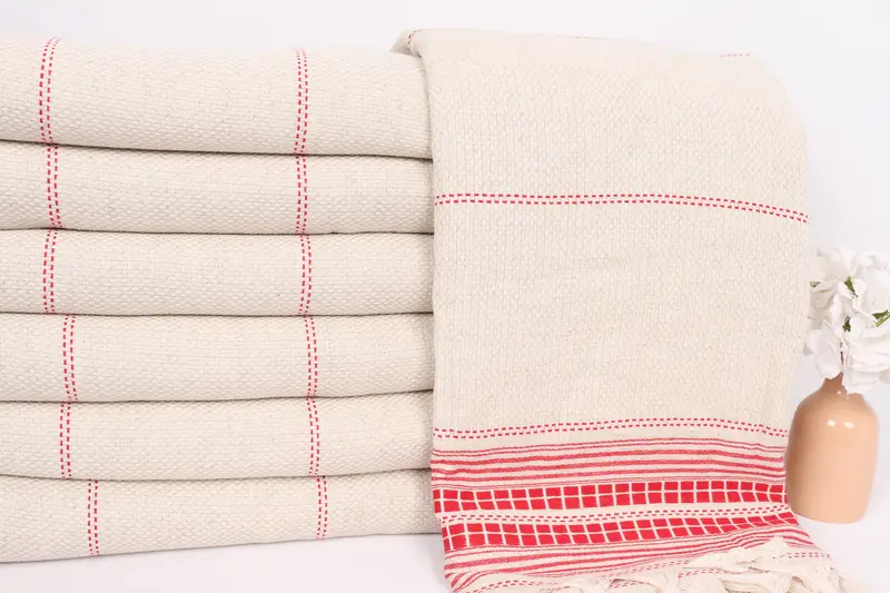 Monogram Blanket, Woven Throw Blanket, Employee Gifts, 96x94 Linen Striped Towel, Bridesmaid Gifts, Bachelorette Party Gifts For Bride - 2