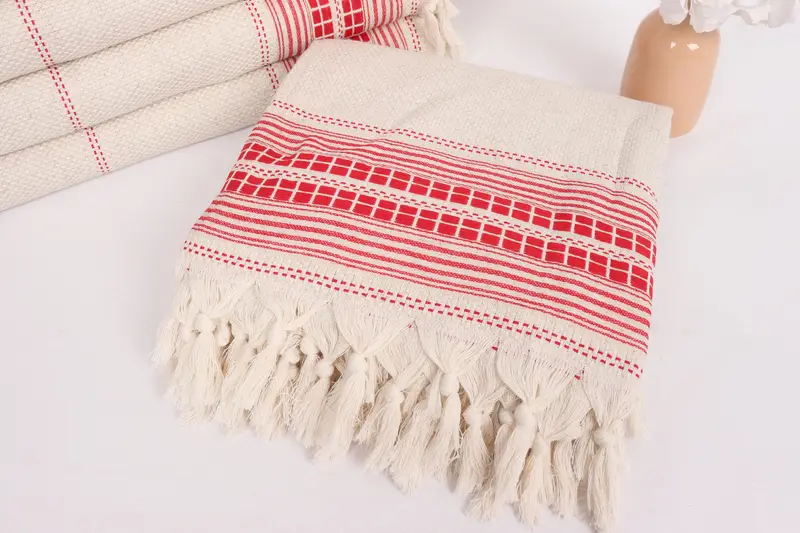 Monogram Blanket, Woven Throw Blanket, Employee Gifts, 96x94 Linen Striped Towel, Bridesmaid Gifts, Bachelorette Party Gifts For Bride - 5