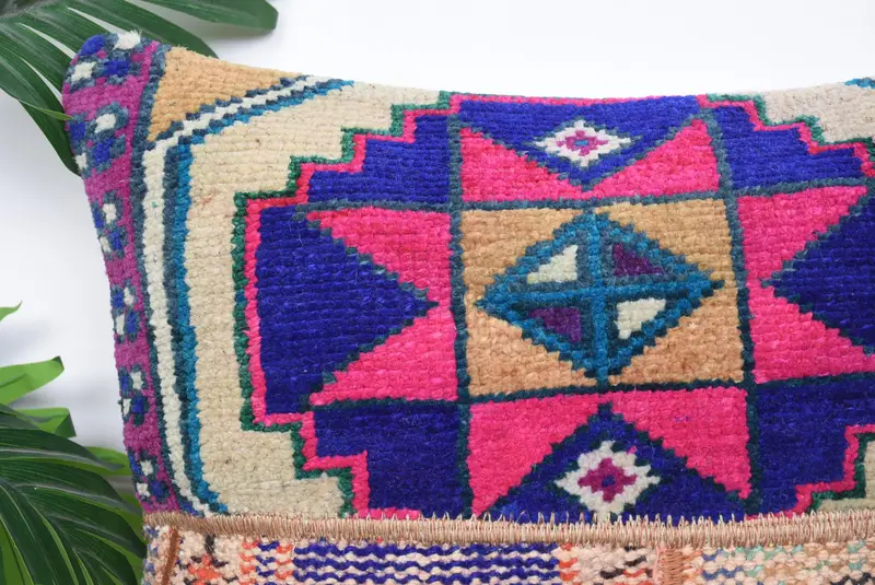 16x16 Pink Pillow Cover, Cushion Cover, Floor Cushion Cover, Ikat Pillow Sham, Turkish Kilim Pillow, Throw Kilim Pillow, Handmade Kilim Cushion - 2