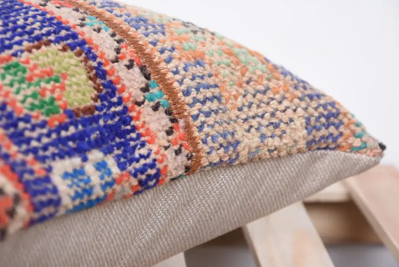 16x16 Pink Pillow Cover, Cushion Cover, Floor Cushion Cover, Ikat Pillow Sham, Turkish Kilim Pillow, Throw Kilim Pillow, Handmade Kilim Cushion - 7