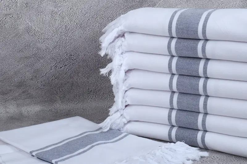 Lightweight towel, Beach towel, Personalized Towel, Boyfriend Christmas Gift, Quick-drying peshtemal towel for poolside, 70x40 Cotton Striped Towel - 2