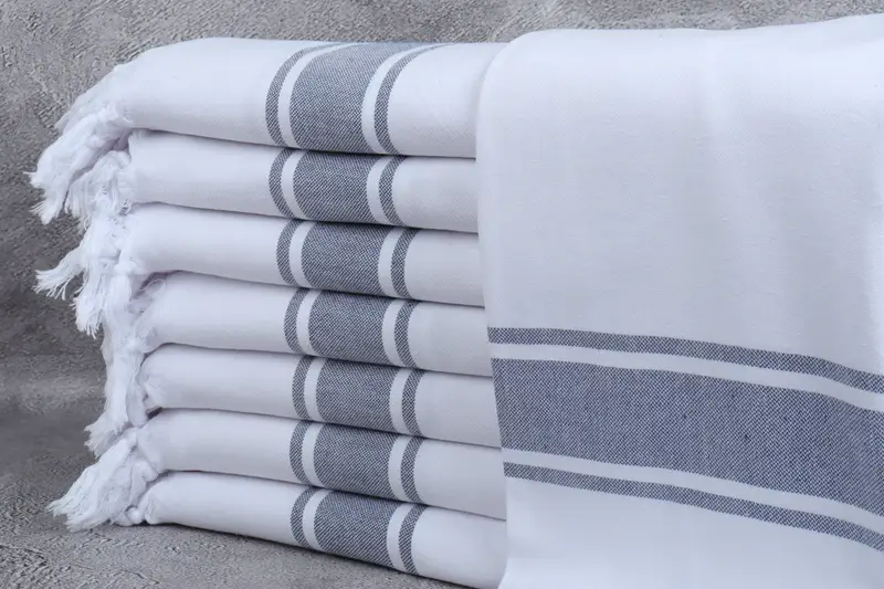 Lightweight towel, Beach towel, Personalized Towel, Boyfriend Christmas Gift, Quick-drying peshtemal towel for poolside, 70x40 Cotton Striped Towel - 1