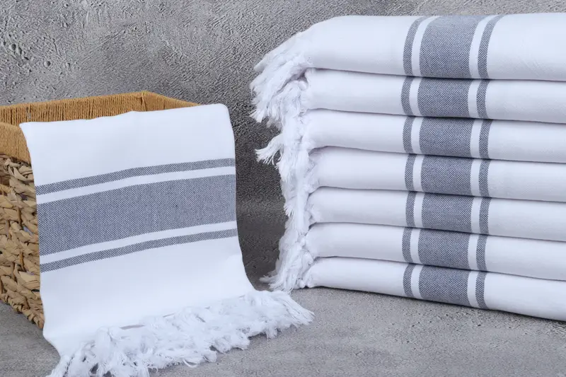 Lightweight towel, Beach towel, Personalized Towel, Boyfriend Christmas Gift, Quick-drying peshtemal towel for poolside, 70x40 Cotton Striped Towel - 3