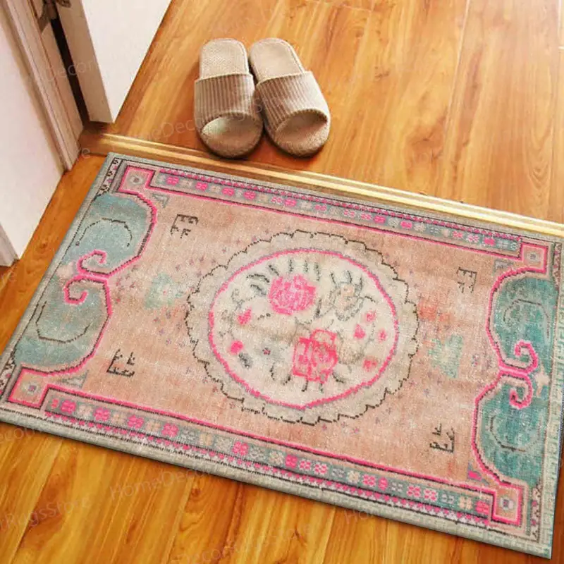 Soyut Gül Baskılı Halı: Yumuşak Tonlar, Modern Minimal Tasarım