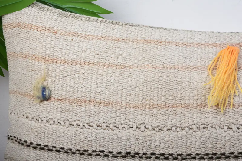 12x20 Beige Cushion Case, Pillow, Muted Pillow, Bright Pillow Sham, Kilim Pillow, Bolster Throw Pillow Cover, Antique Pillows, Boho Pillow - 2