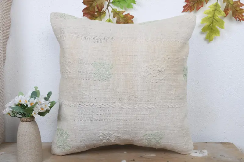 Home Decor Pillow, Yoga Pillow Case, 18x18 Beige Pillow Sham, Accent Throw Pillow Cover, Vintage Pillow, Interior Designer Pillow, Pillow - 2