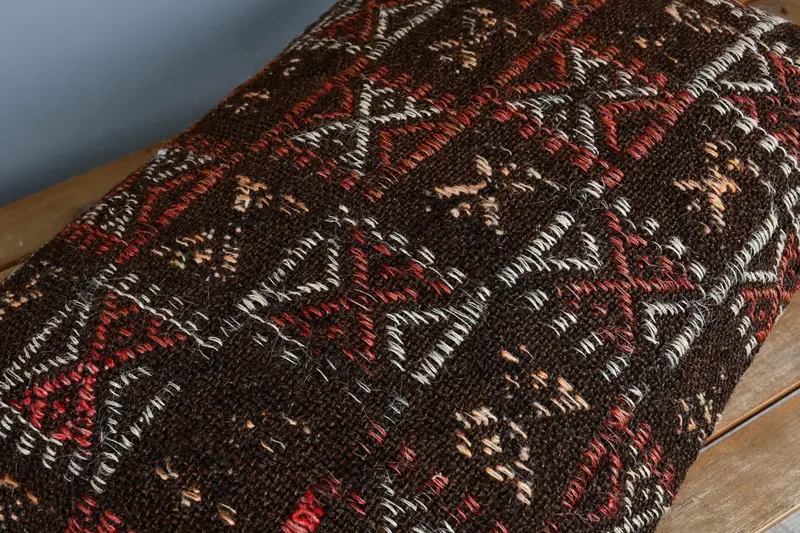 Vintage Kilim Pillow, Decorative Throw Cushion Cover, Pillow Cover, Kilim Cushion Sham, Boho Pillow Sham Cover, 16x24 Red Pillow Sham - 4