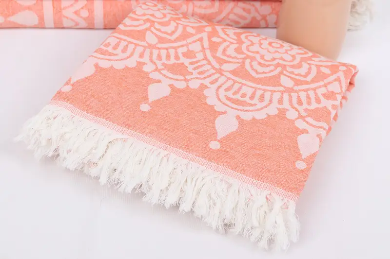 Bachelorette Party Favors, Hammam towel, Turkish beach towel, Girls Weekend Getaways Ideas, 74x36 Cotton Floral Patterned Towel, Engagement Gift - 6