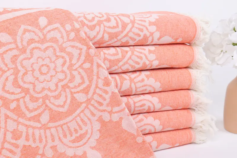 Bachelorette Party Favors, Hammam towel, Turkish beach towel, Girls Weekend Getaways Ideas, 74x36 Cotton Floral Patterned Towel, Engagement Gift - 2