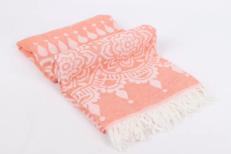 Bachelorette Party Favors, Hammam towel, Turkish beach towel, Girls Weekend Getaways Ideas, 74x36 Cotton Floral Patterned Towel, Engagement Gift - 7