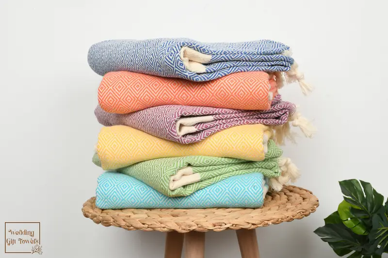 Personalized Turkish Cotton Beach Towel White, 40x70 Inches