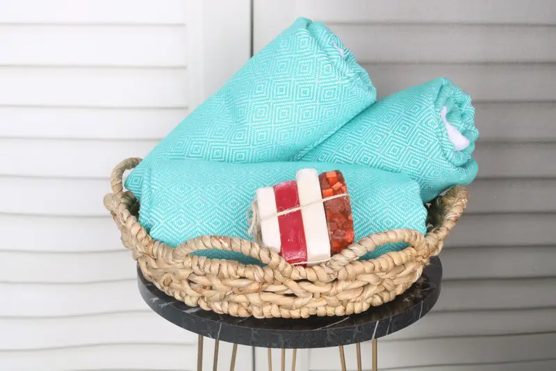 Gym Towel, Sand-free towel, Organic Beach Towel, 70x40 Cotton Diamond Towel, Summer Gift, Gift For Mom, First Wedding Anniversary Gift, Cotton towel - 4