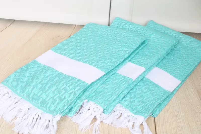 Gym Towel, Sand-free towel, Organic Beach Towel, 70x40 Cotton Diamond Towel, Summer Gift, Gift For Mom, First Wedding Anniversary Gift, Cotton towel - 6